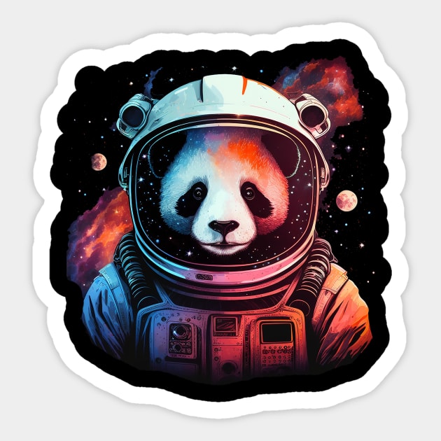 space panda Sticker by a cat cooking